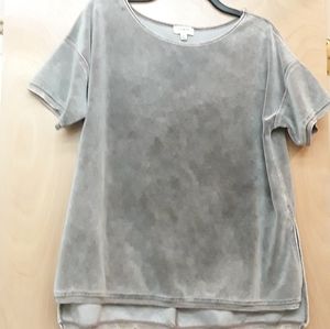 Umgee Grey Velvet Top S